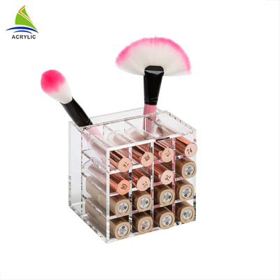 কাউন্টার শীর্ষ এক্রাইলিক অঙ্গরাগ প্রদর্শন এক্রাইলিক প্রসাধনী লিপস্টিক সংগঠক