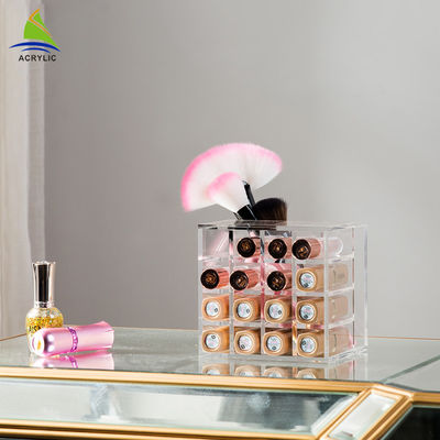 কাউন্টার শীর্ষ এক্রাইলিক অঙ্গরাগ প্রদর্শন এক্রাইলিক প্রসাধনী লিপস্টিক সংগঠক