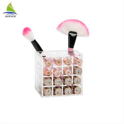 স্বচ্ছ দুই সাইড ব্রাশ হোল্ডার / এক্রাইলিক লিপস্টিক টাওয়ার