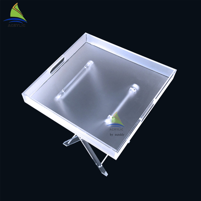 Innoxious কাস্টম এক্রাইলিক আসবাবপত্র স্ক্রল Plexiglass সাইড কফি টেবিল