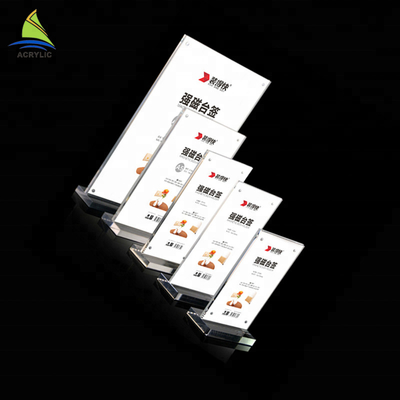 নতুন ডিজাইন এক্রাইলিক সাইন প্রদর্শন ধারক কাউন্টার শীর্ষ এক্রাইলিক সাইন ব্রোশার ধারক