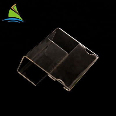 এক্রাইলিক Tabletop সাইন ধারক কাস্টম এসক্লিকেট পরিষ্কার এক্রাইলিক প্রদর্শন কার্ড