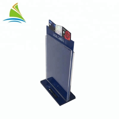 আধুনিক PMMA এক্রাইলিক Tabletop সাইন ধারক আকার উচ্চ কঠোরতা কাস্টমাইজ