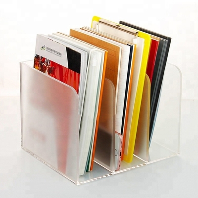 Plexiglass এক্রাইলিক ব্রোশার ধারক ই এম ডিজাইন এক্রাইলিক বই কেস সিল্ক স্ক্রিন মুদ্রণ