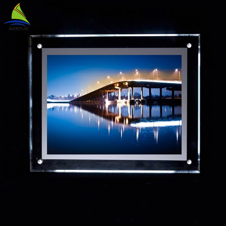 আলংকারিক পরিষ্কার এক্রাইলিক নেতৃত্বে হালকা বক্স 4x6 4x5 5x7 এক্রাইলিক ছবির ফ্রেম